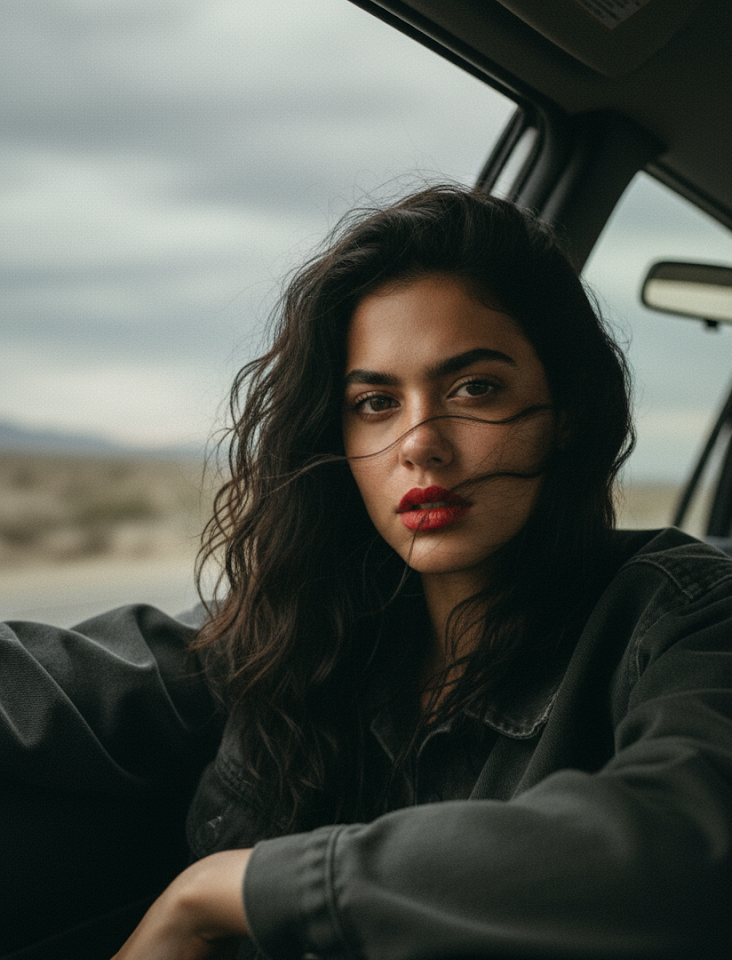 公路电影风格人像